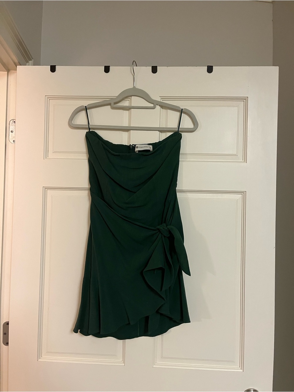 Impeccable Pig Green Draped Tie-Waist Strapless Dress - Size M